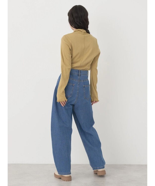 earth music&ecology コットンシアータートルネックプルオーバー Yellow