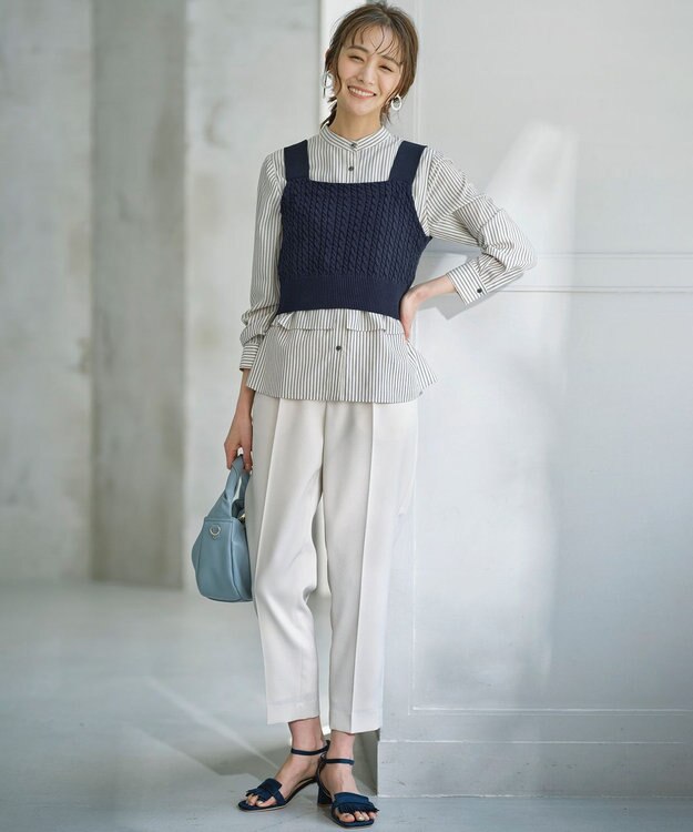 組曲 【WEB限定カラーあり】リヨセルシャーティング ティアードブラウス アイボリー系1