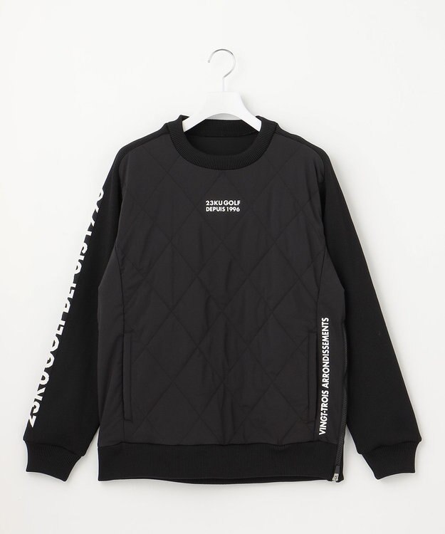 23区GOLF 【MEN】中綿キルトプルオーバー ブラック系
