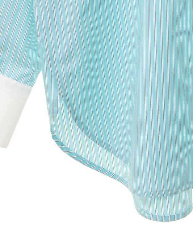 AMERICAN HOLIC イージーケアバンドカラーロングシャツ Stripe Green