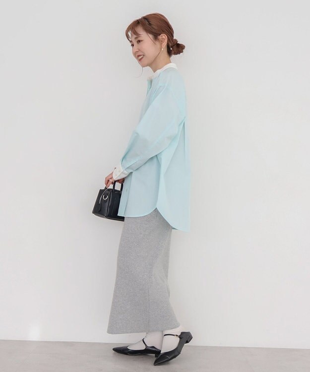 AMERICAN HOLIC イージーケアバンドカラーロングシャツ Mint