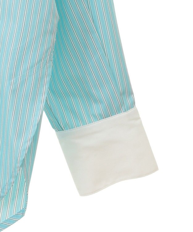 AMERICAN HOLIC イージーケアバンドカラーロングシャツ Stripe Green