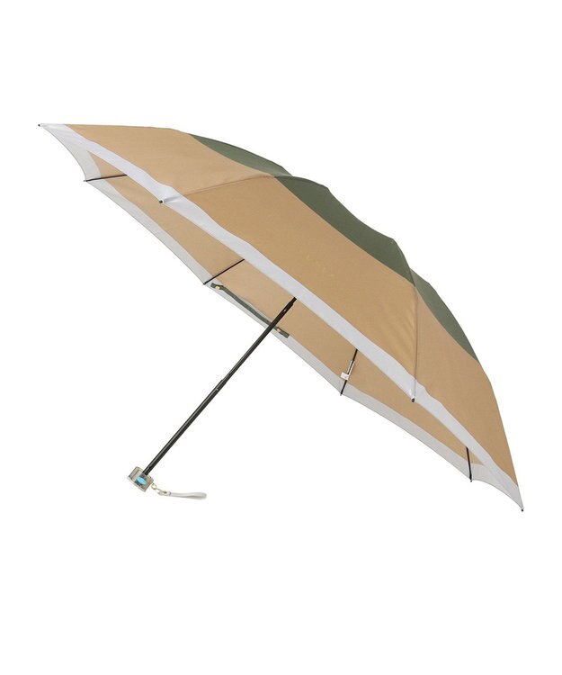 MOONBAT FURLA  折りたたみ傘 カラーボーダー 大きめ55cm 日本製 カーキー