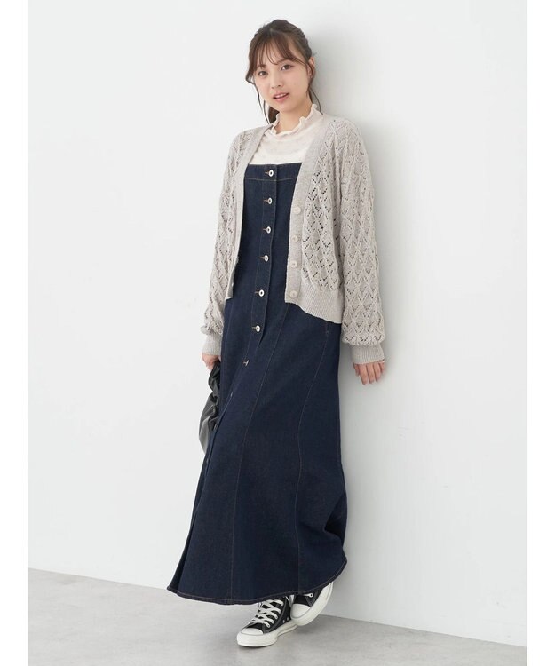 earth music&ecology ボタンキャミデニムワンピース Indigo