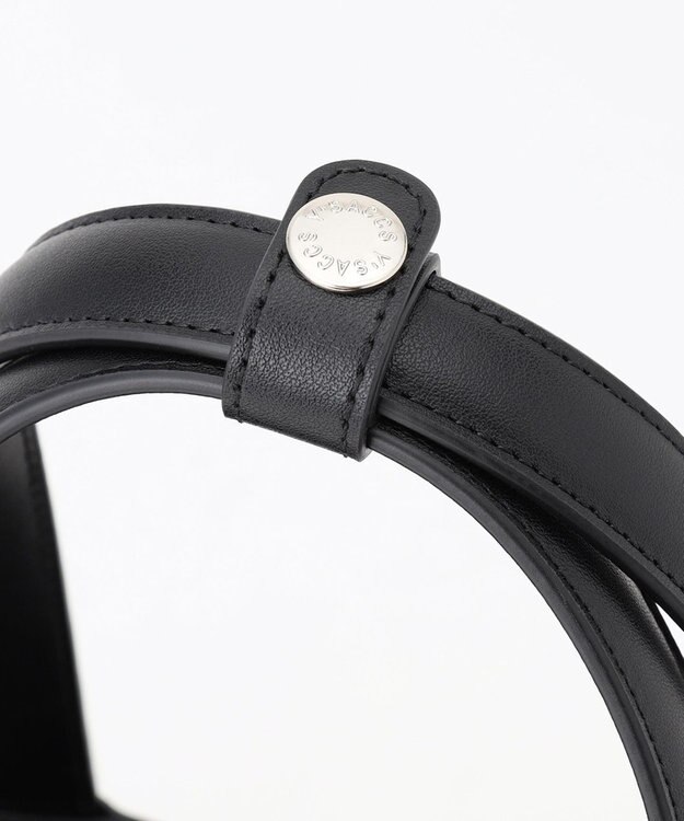 Y'SACCS 【リサイクルレザー】メッシュかごバッグ　large ブラック×ブラック