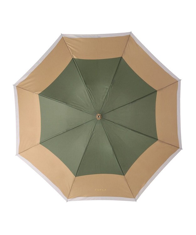 MOONBAT FURLA  折りたたみ傘 カラーボーダー 大きめ55cm 日本製 カーキー