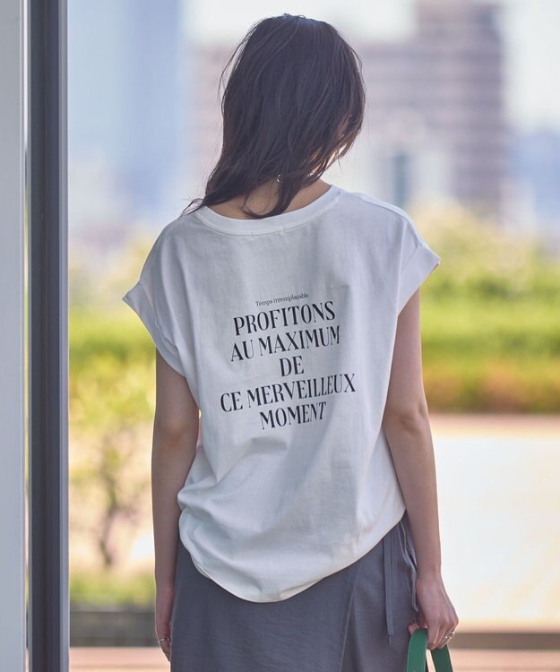 Green Parks 汗染み防止フレンチロゴＴシャツ Off White