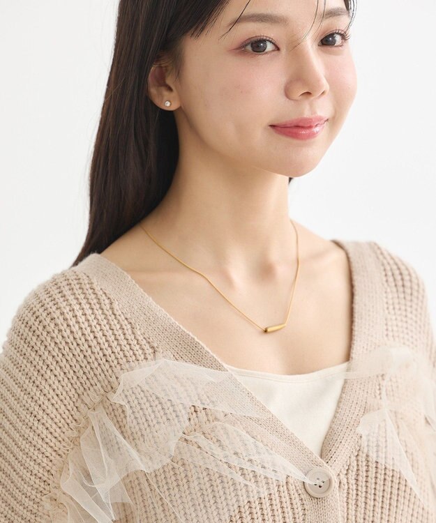 earth music&ecology チュールフリルカーディガン Beige