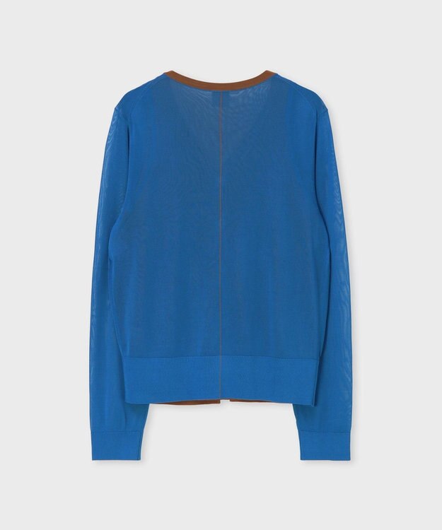 Paul Smith シアーレイヤード 長袖カーディガン ブルー