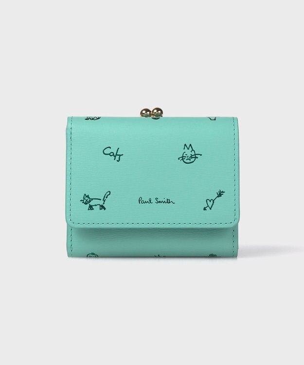 Paul Smith カラードゥードゥル ３つ折りがま口財布 ミントグリーン