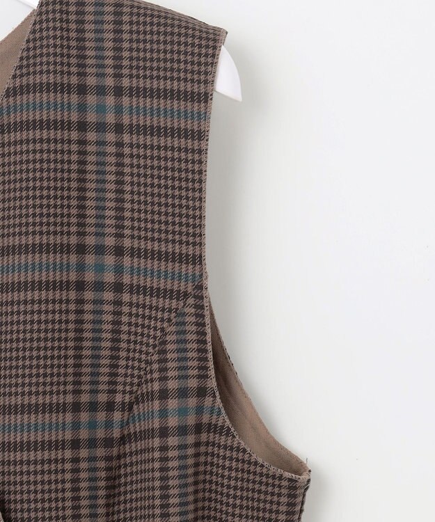 ANY SIS 【美人百花10月号掲載】リバーシブルチェックラップ ワンピース ブラウンチェック×キャメル