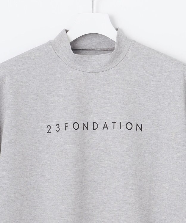 23区GOLF 【MEN】【23Fondation】半そで モックネックシャツ ライトグレー系