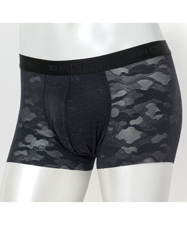 WACOAL MEN ボクサーパンツ 「レースボクサー」 通気性 フロント快適グラマラス 前閉じ GT3340 /ブロス ブラック