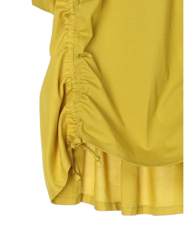 earth music&ecology ドロストギャザードッキングＴシャツ Yellow