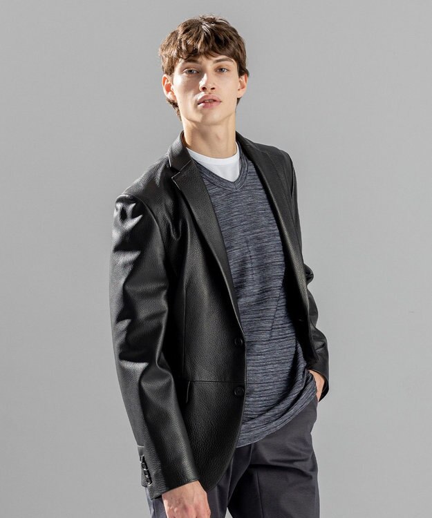 JOSEPH HOMME 【LEON 掲載】<WEB限定>ライトゴートシュリンクレザー　ジャケット ブラック系