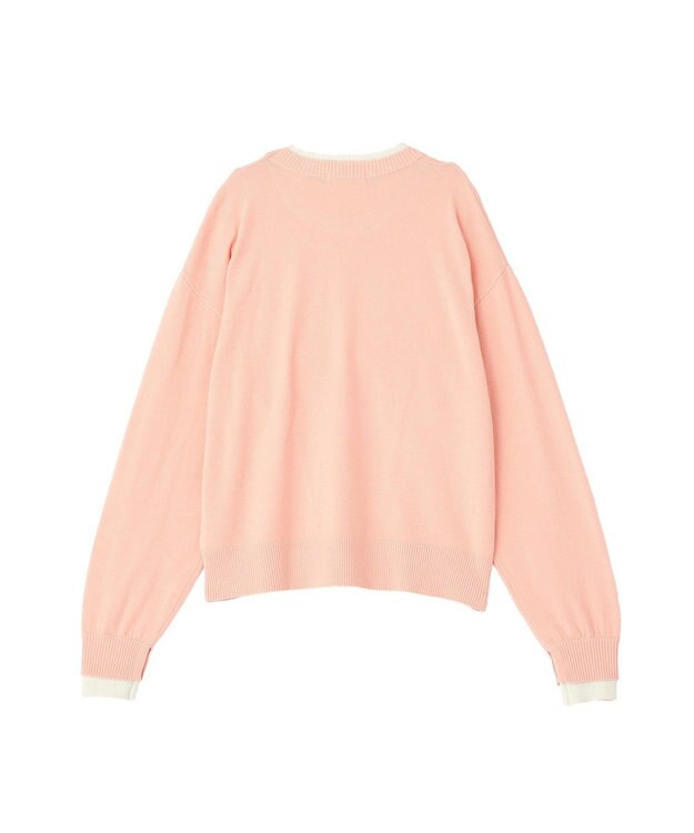 Green Parks アンチピリングレイヤード風ニットプルオーバー Pink