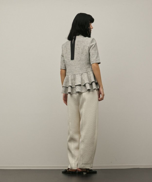 GRACE CONTINENTAL オーガンジージャガードパンツ キナリ