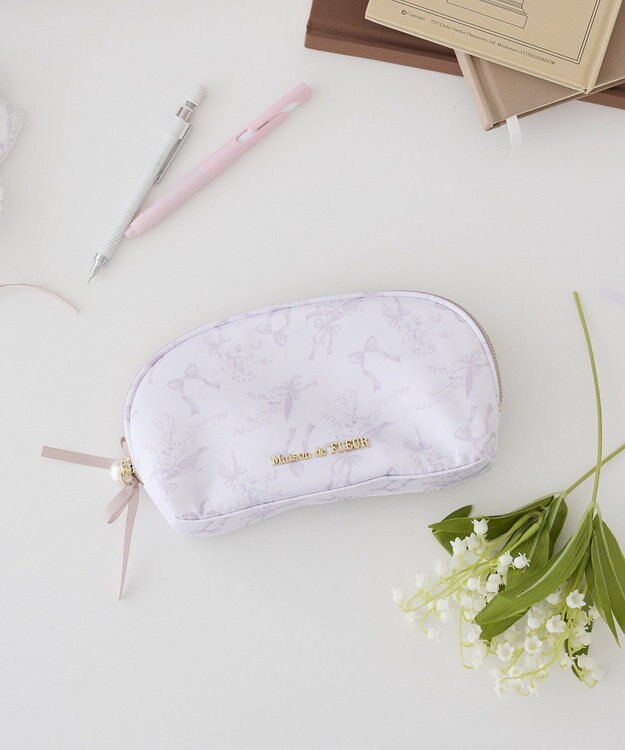 Maison de FLEUR すずらんプリントロングポーチ Grayish Pink