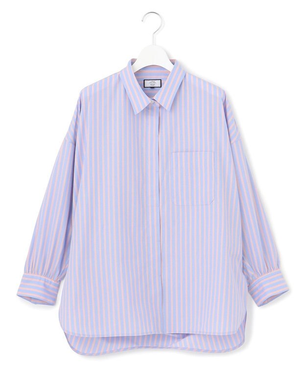 J.PRESS YORK STREET 【WOMEN】コットンタイプライター ドレープシャツ サックスブルー系2