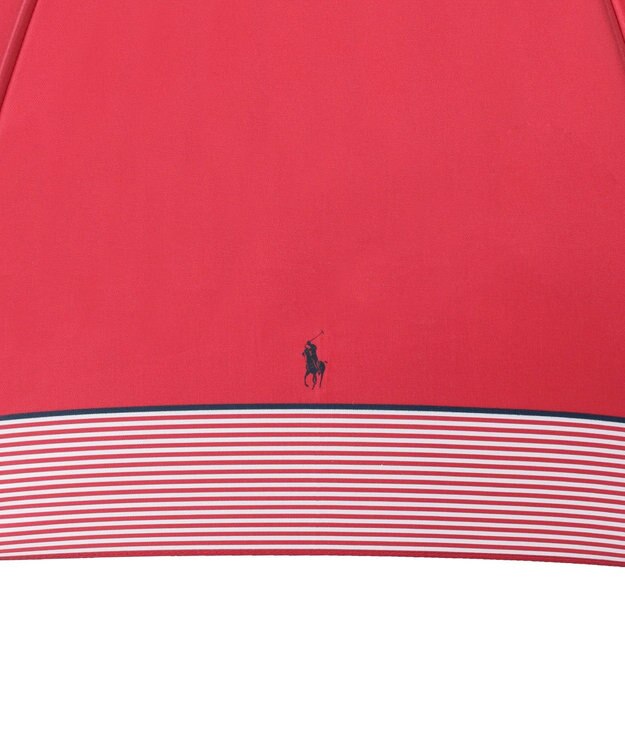 MOONBAT 【WEB限定】POLO RALPH LAUREN（ポロ ラルフローレン）長傘 ワンポイントポロポニー×裾ボーダー 8本骨 レッド