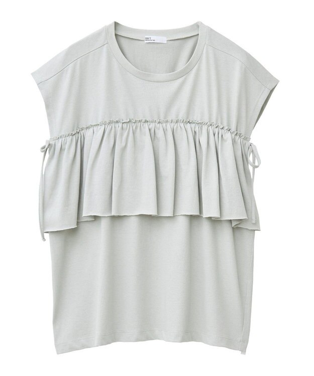 CRAFT STANDARD BOUTIQUE 接触冷感/ドロストフリルカットソープルオーバー Light Gray