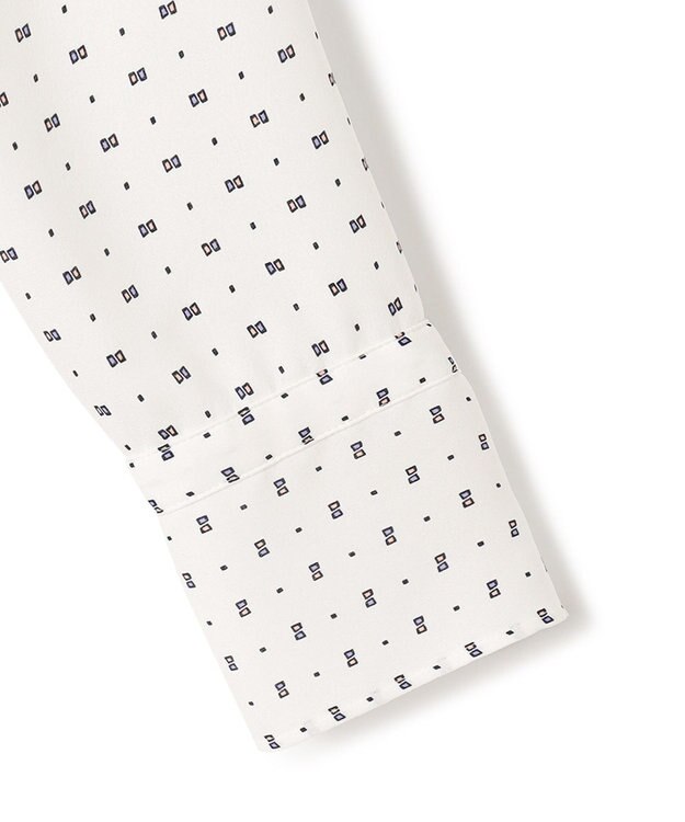 23区 S スクエアドット プリント ブラウス アイボリープリント