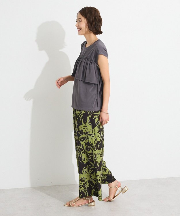 CRAFT STANDARD BOUTIQUE 接触冷感/ドロストフリルカットソープルオーバー Charcoal Gray