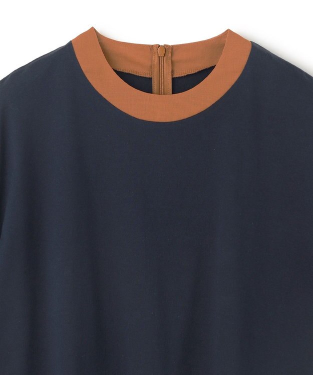 BEIGE， 【洗える】BRICKA / バイカラーTシャツ Navy×Camel