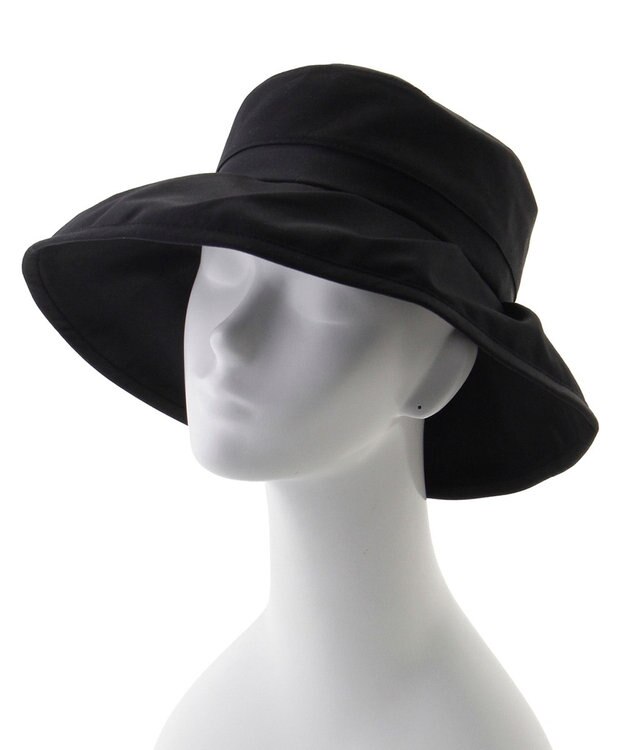 MOONBAT 【遮光100％/遮熱/UV】HIROKO KOSHINO(ヒロコ コシノ)遮光シアー カサブランカ 帽子 ゆったりMサイズ 手洗い可能/サイズ調整可能/日本製 ブラック