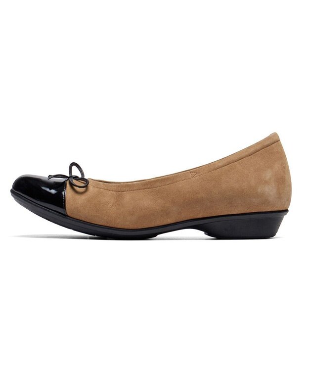 ASICS WALKING ペダラ レディース 2E 2.0cmヒール キャメル(起毛)×ブラック(エナメル)