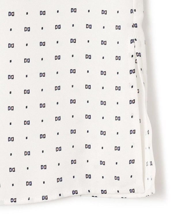 23区 S スクエアドット プリント ブラウス アイボリープリント