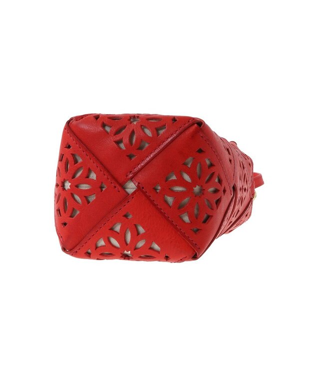 genten サステナブルカットワーク ポシェット アカ