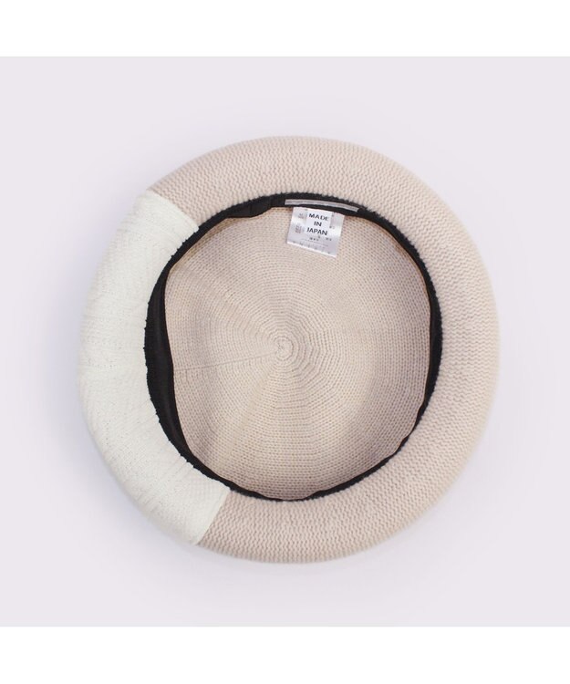 ATRENA 【日本製】カシミヤ混ケーブル掛け合わせベレー ベージュ