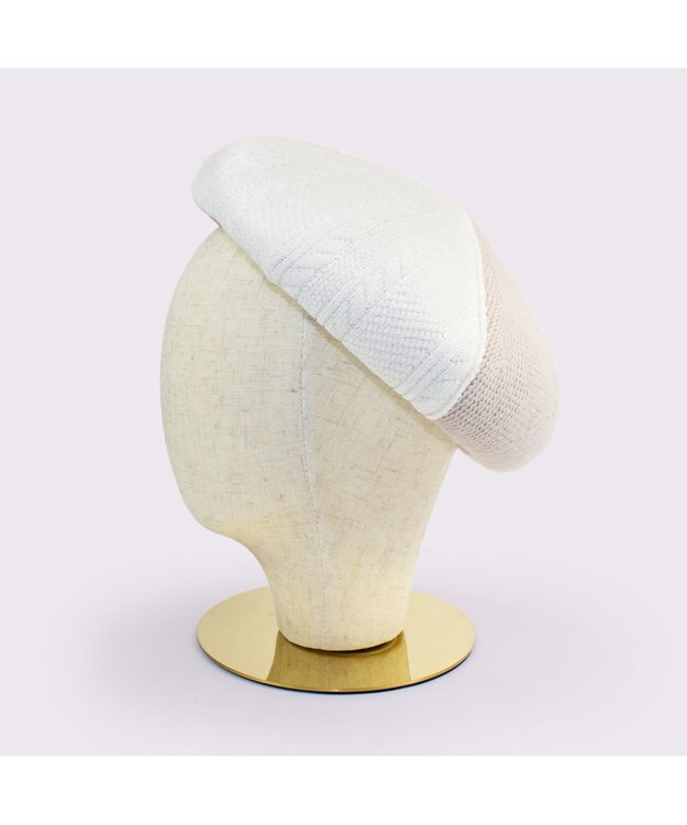 ATRENA 【日本製】カシミヤ混ケーブル掛け合わせベレー ベージュ