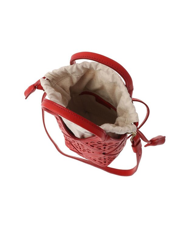 genten サステナブルカットワーク ポシェット アカ