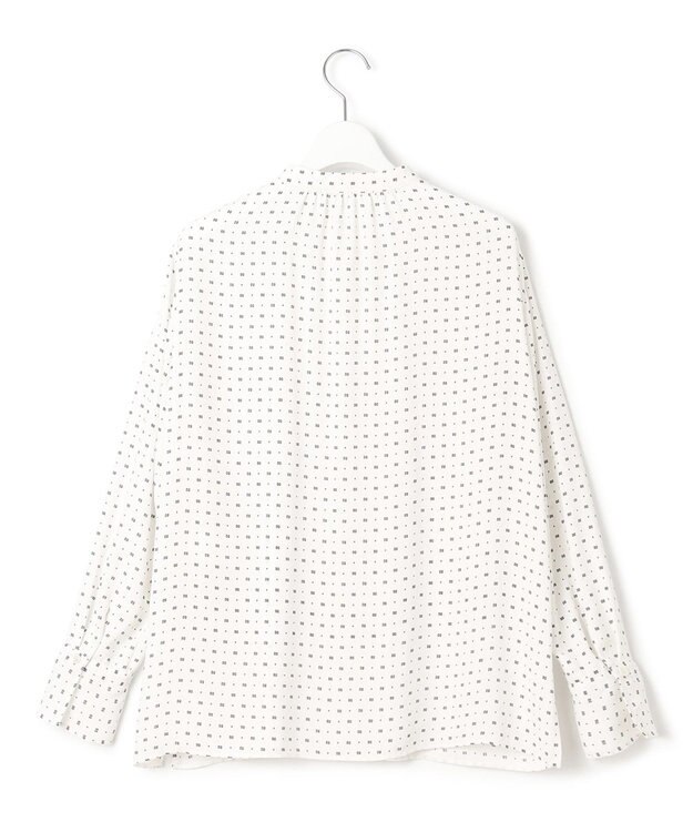 23区 S スクエアドット プリント ブラウス アイボリープリント