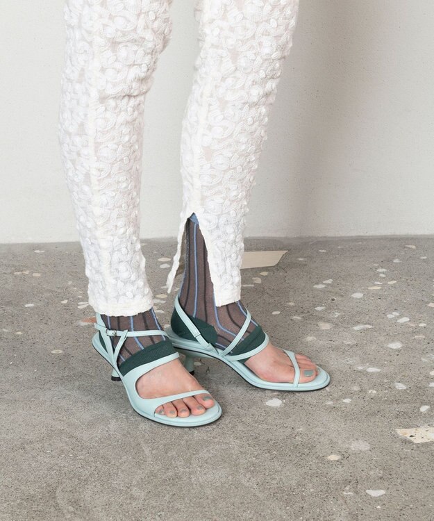 TRICOTE ストライプ柄シアートレンカ 32BLUE