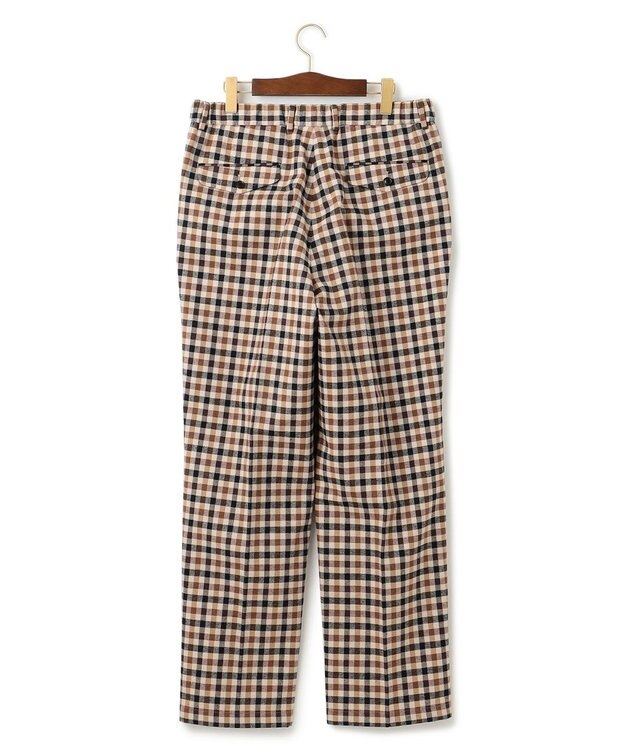 J.PRESS MEN カシミヤタッチワイド イージーチェックパンツ ブラウン系3