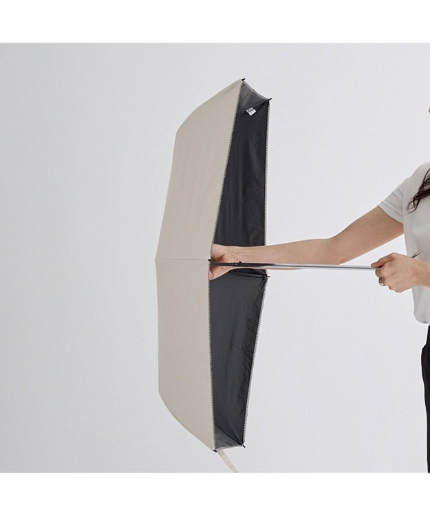 MOONBAT 晴雨兼用日傘 折りたたみ傘 シングルピコ／遮光 遮熱 UV ベージュ