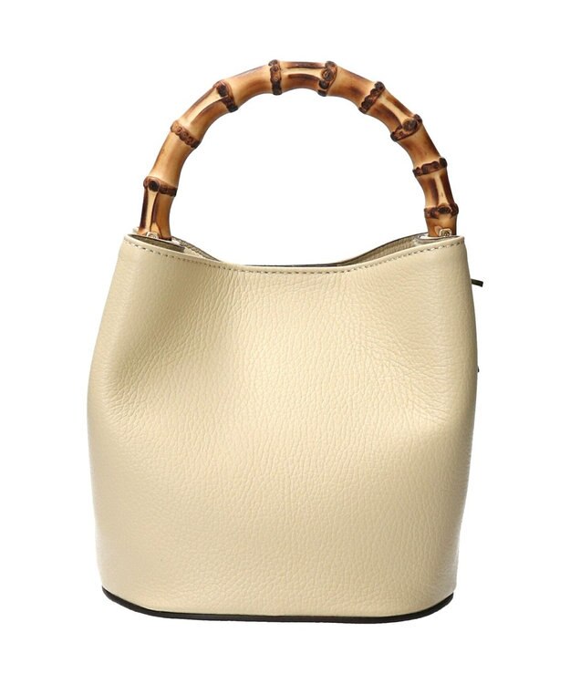 INTER-CHAUSSURES 【LORISTELLA】バンブーハンドルレザーバケットバッグ ライトグリーン