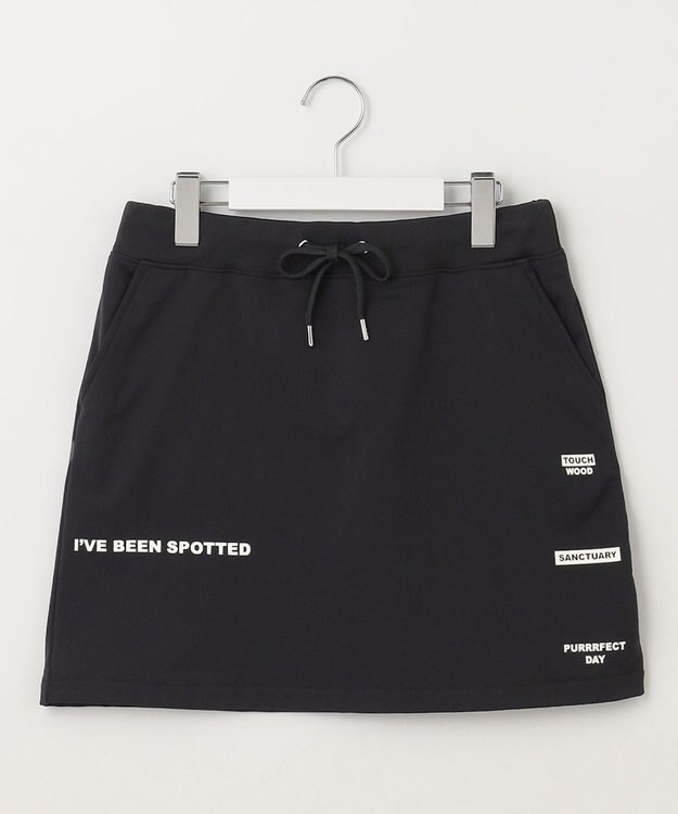 PW CIRCULUS 【WOMEN】【洗える/軽量】裏毛 ロゴ スカート ゴルフウェア レディース ブラック