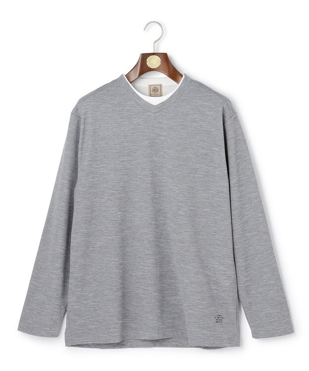 J.PRESS MEN 【WEB・一部店舗限定】Ｖネックフェイクレイヤード ロングスリーブTシャツ ライトグレー系