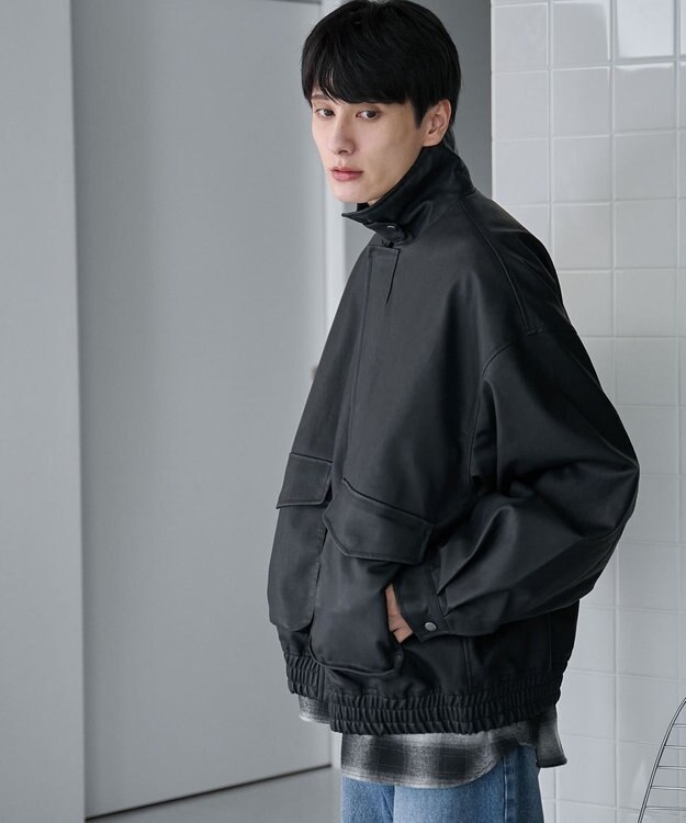 WEGO 【ユニセックス着用ITEM】エコレザー2WAYフライトジャケット ブラック