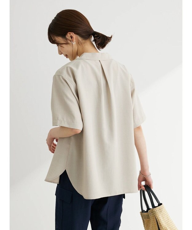 Green Parks 速乾開襟シャツ Gray Beige