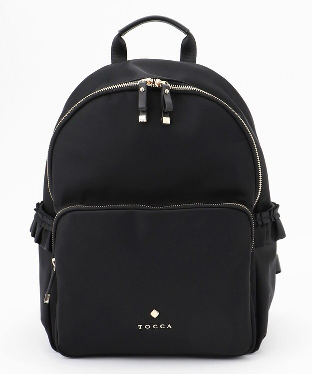 TOCCA 【A4サイズ対応・撥水】SIDE FRILL BACKPACK バックパック ブラック系