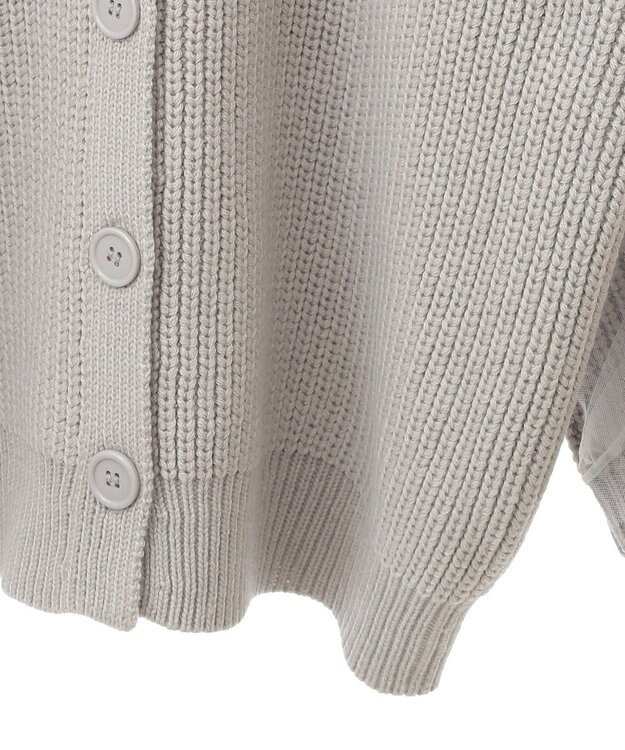 earth music&ecology チュールフリルカーディガン Light Gray