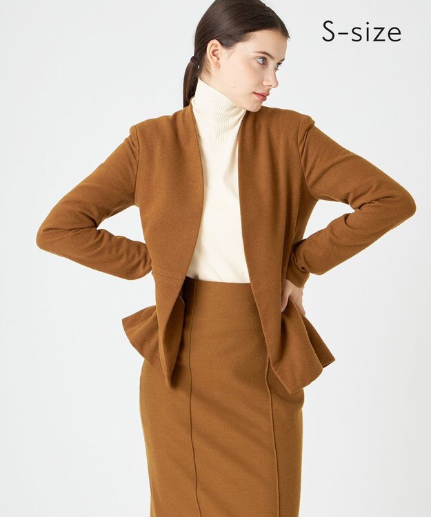 BEIGE， 【S-size】MAZARINE / ノーカラージャケット L.Brown