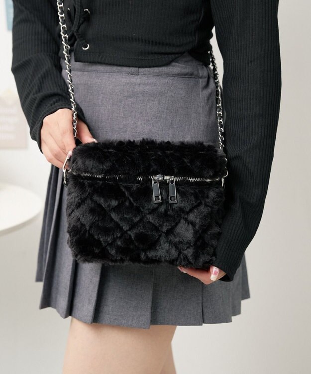 WEGO ファーバニティショルダー ブラック