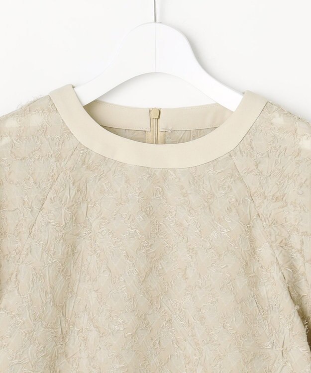 自由区 【セットアップ対応】ワッシャーカットジャカード ブラウス ベージュ