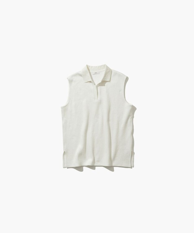 ATON LINEN JERSEY | ポロタンクトップ WHITE